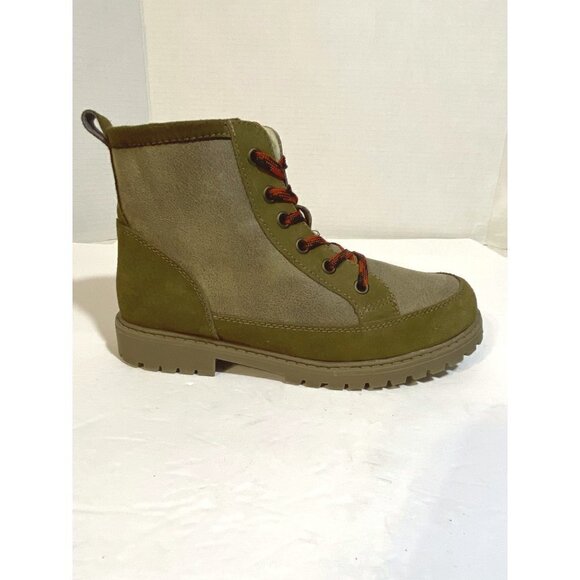 DayFive Ridge Faux Suede Lace Up Fleece Lined Brown Boots Kids' Size 4 - Picture 2 of 9